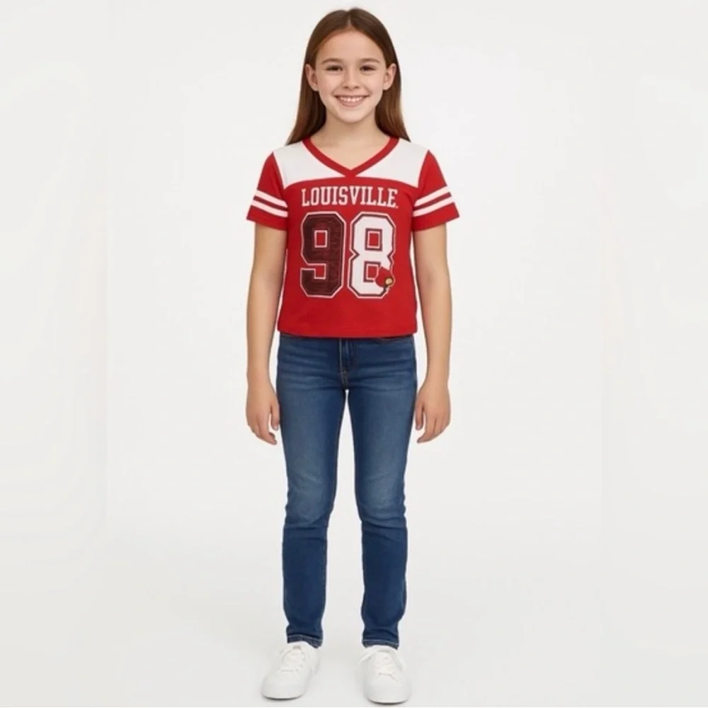 Rivalry Threads Red and White Kids V-Neck Jersey